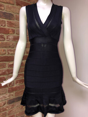 French Connection Marine Stretch Bandage Bodycon Party Minikleid Gr 6 US 2