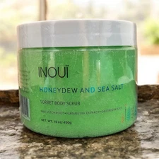 INOUÏ Honeydew & Sea Salt Body Scrub w/ Suds — new sealed — 17 oz