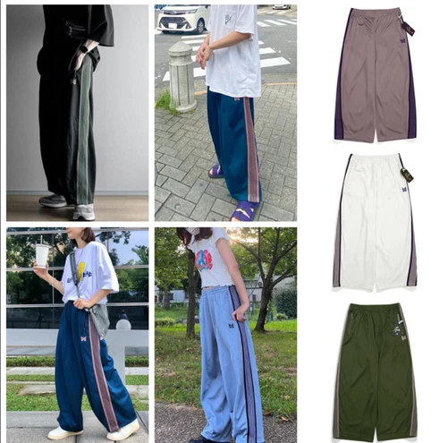 New Needles Butterfly embroidery Straight-leg fat pants Casual sports Wide-leg! - Picture 2 of 32