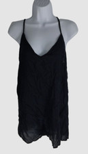  50 Free People Women's Solid Blue Sleeveless V-Neck Camisole Top Size Small