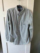 Ralph Lauren Chaps Easy Care Men's Button Down Long Sleeve Stripes Large
