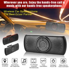 Wireless B-T Hands Free Car Sun Visor Speaker Black Kit For Phone Smartphones US