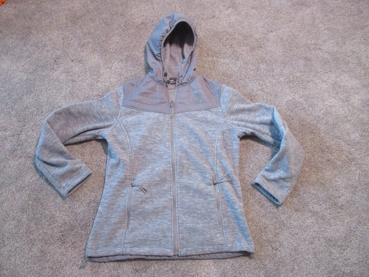 New Balance Full Zip Hoodie Drawstring Sweatshirt Women's Med. Gray  Preowned VGC