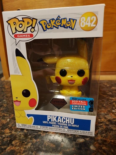 FUNKO POP GAMES POKEMON # 842 PIKACHU DIAMOND COLLECTION 2021 FALL CONVENTION