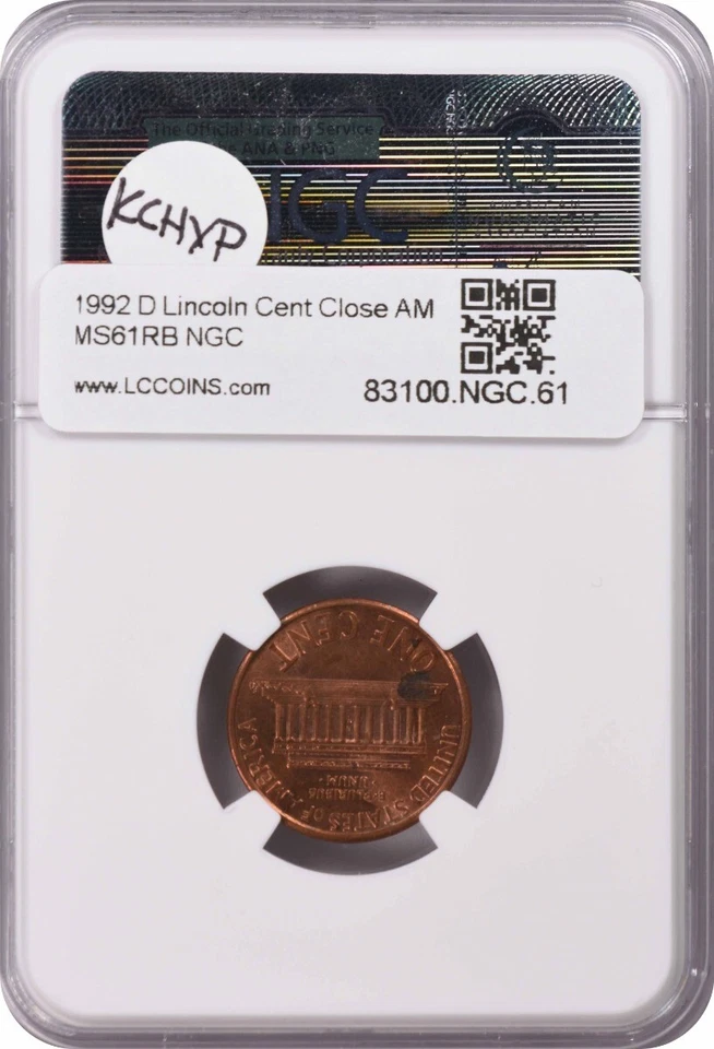 1992-D Lincoln Cent Close AM MS61RB NGC - Image 2 of 2