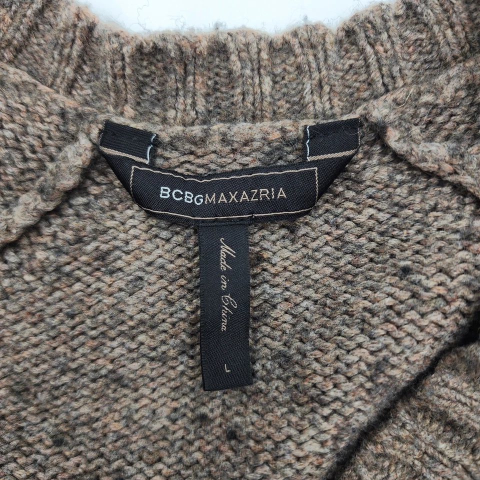 Suéter BCBGMAXAZRIA Grueso Tejido Cuello en V Masha Gris Anochecer L Foto 2 de 4