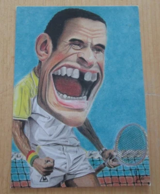 1985 YANNICK NOAH TENNIS CARICATURE CARTE POSTALE D'ORIGINE NEUVE - Photo 1/2
