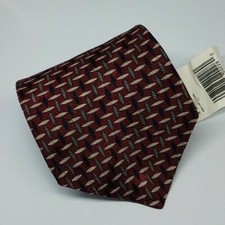 NWT Kenneth Cole Reaction Silk Tie Red Black Gray Geometric Men Necktie 56 x 4