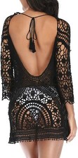 Women’s Bathing Suit Cover Up Crochet Lace Bikini Swimsuit Dress One Size 