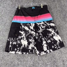 Wonder Nation swim trunks boys XL 14-16 black mesh beach polyester spandex