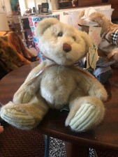 First  Main Teddy Bear Minky Plush 7" sitting sz Latte color cordoroy feet MWT