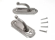 New 8 Pairs Of Curtain Drape Tie Hold Backs Georgian Chromed 70mm - Onestopdiy