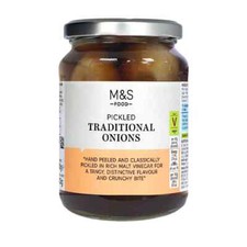 M&S Pickled Onions Traditional 680g Tangy Malt Vinegar Hand Peeled