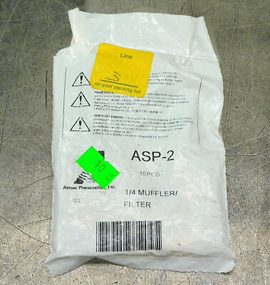 Arrow ASP-2 Pneumatic Filter/ Muffler 1/4'' NPT 5 scfm Lot of Six (6)