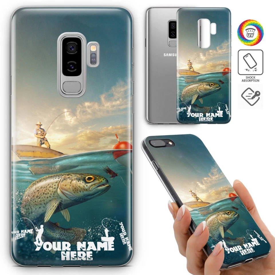 YOUR NAME PERSONALISED FISHING ANGLING CASE COVER IPHONE SAMSUNG GALAXY HUAWEI - Image 3 of 4