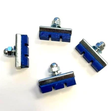 NEW 4-PACK BOLT ON BICYCLE BIKE 10 SPEED BLUE RUBBER BRAKE PADS SHOES 35MM