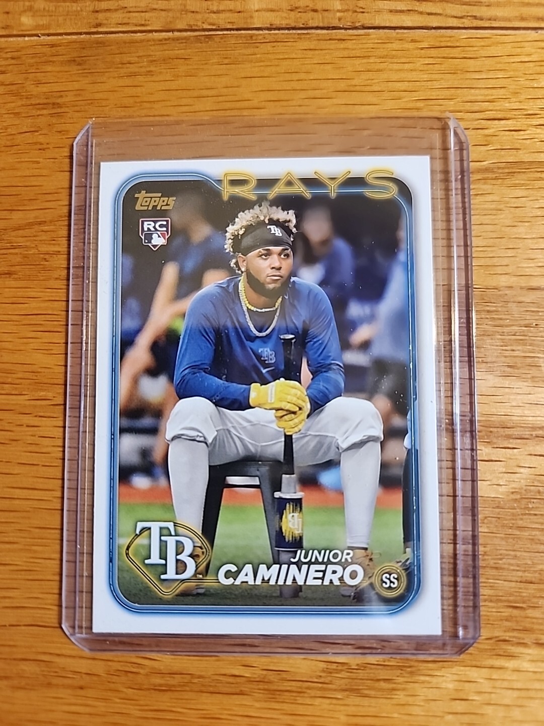 Junior Caminero 2024 Topps #628 Golden Mirror SSP Rookie Card- Tampa Bay Rays
