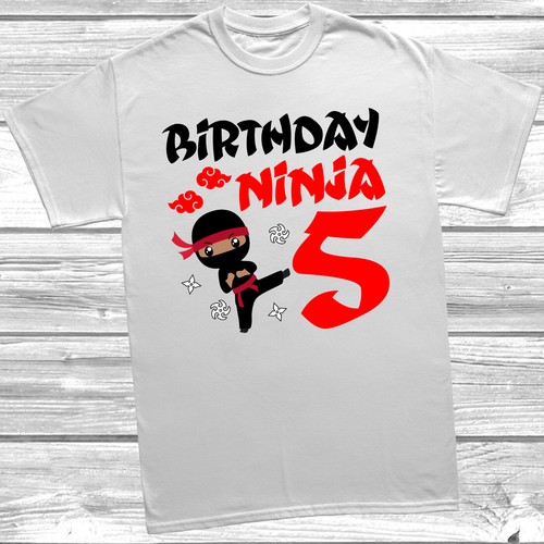 Birthday Ninja 5th Birthday T-Shirt Gift For 5 Year Old Girl Boy, Party Present, - Picture 3 of 3