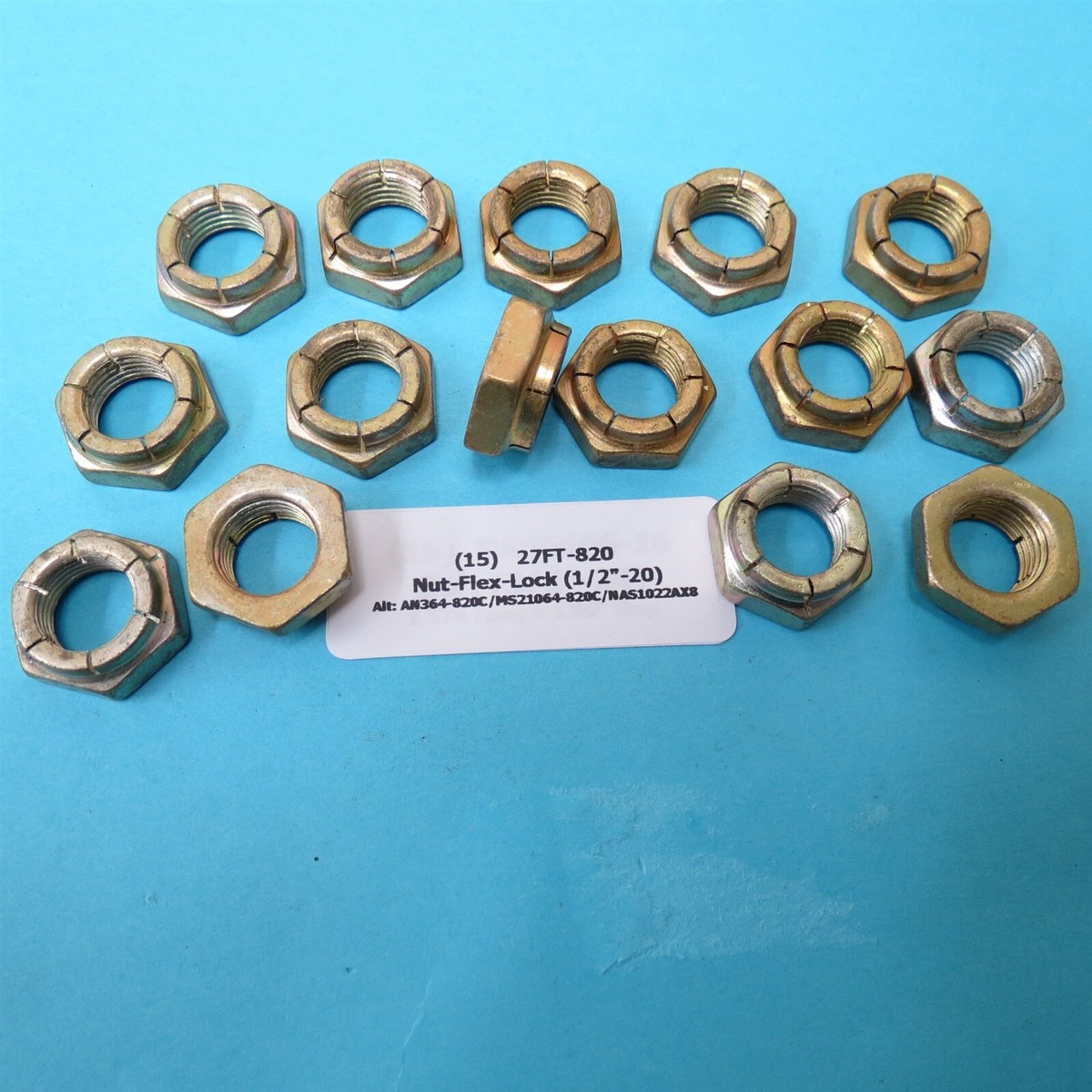 1/2”-20 Flexloc Aircraft Nut 27FT-820, AN364-820C, MS20364-820C