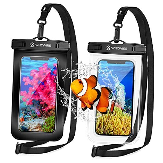 Waterproof Smartphone Pouch [Pack of 2], IPX8 Touch Transparent + Black