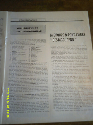 BRETAGNE 3 SKOL VREIZ 1968 KOSTÜME QUIMPER BRÜCKE L ABBE ROSPORDEN CRESTON