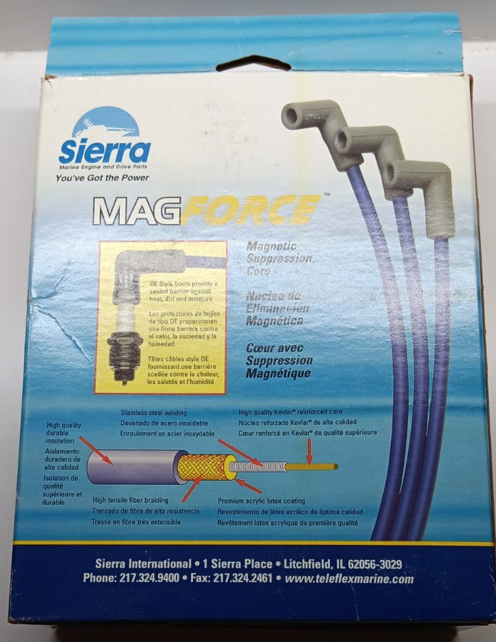 New Sierra Mag Force Premium Marine Wire Set Mercrusier 4 cylinder 18-8800-1