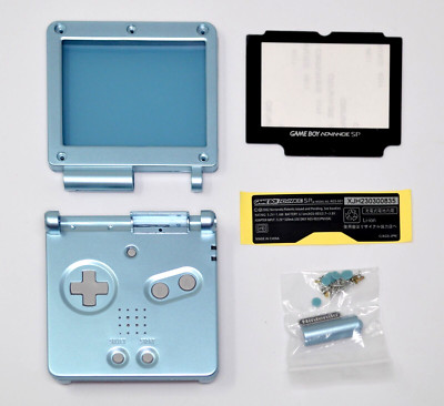GBA SP Game Boy Advance SP Replacement Housing Shell Screen Lens (PEARL BLUE)