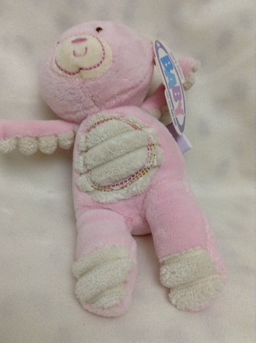 nwt mary meyer pink plush baby rattle thready teddy