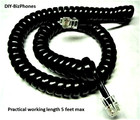 Black 9Ft Handset Cord for Teledex Hotel Phone Cetis Diamond Series Curly Coil