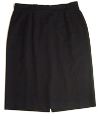 Vintage Evan Picone Womens Black Skirt 16W 16 100 Worsted Wool Lined Belt Loops