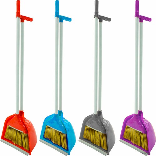 Long Handle Dustpan and Brush 2 Piece Set for Sweeping Floor Carpet Cleaning New eBay