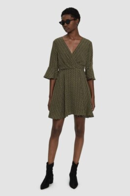 stellina midi dress Stelen Mia Polka Dot Dress in Olive, brand new with tags