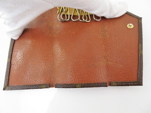 Auténtico estuche vintage con soporte de lona con monograma 6 llaveros LOUIS VUITTON #56722 - Imagen 13 de 15