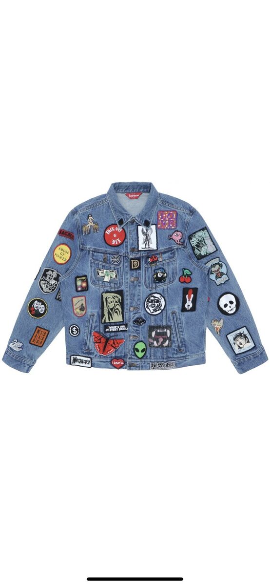 Supreme Patches Denim Trucker Jacket 'Blue