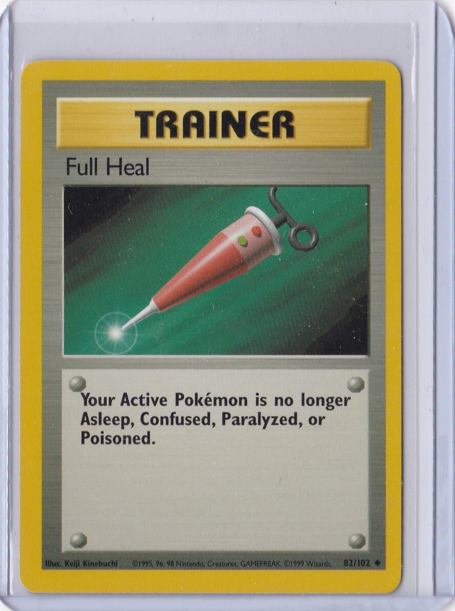 Original Pokemon Trainer Full Heal 1999 Wizards Card 82/102 (Mint)