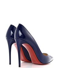 CHRISTIAN LOUBOUTIN  Pigalle Follies 100 Pumps Nomade Blue Patent NIB 37.5