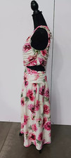 NWT EXPRESS Pleat Chest & Waist Sleeveless Side CUT-OUT DRESS Midi FLORAL Lined
