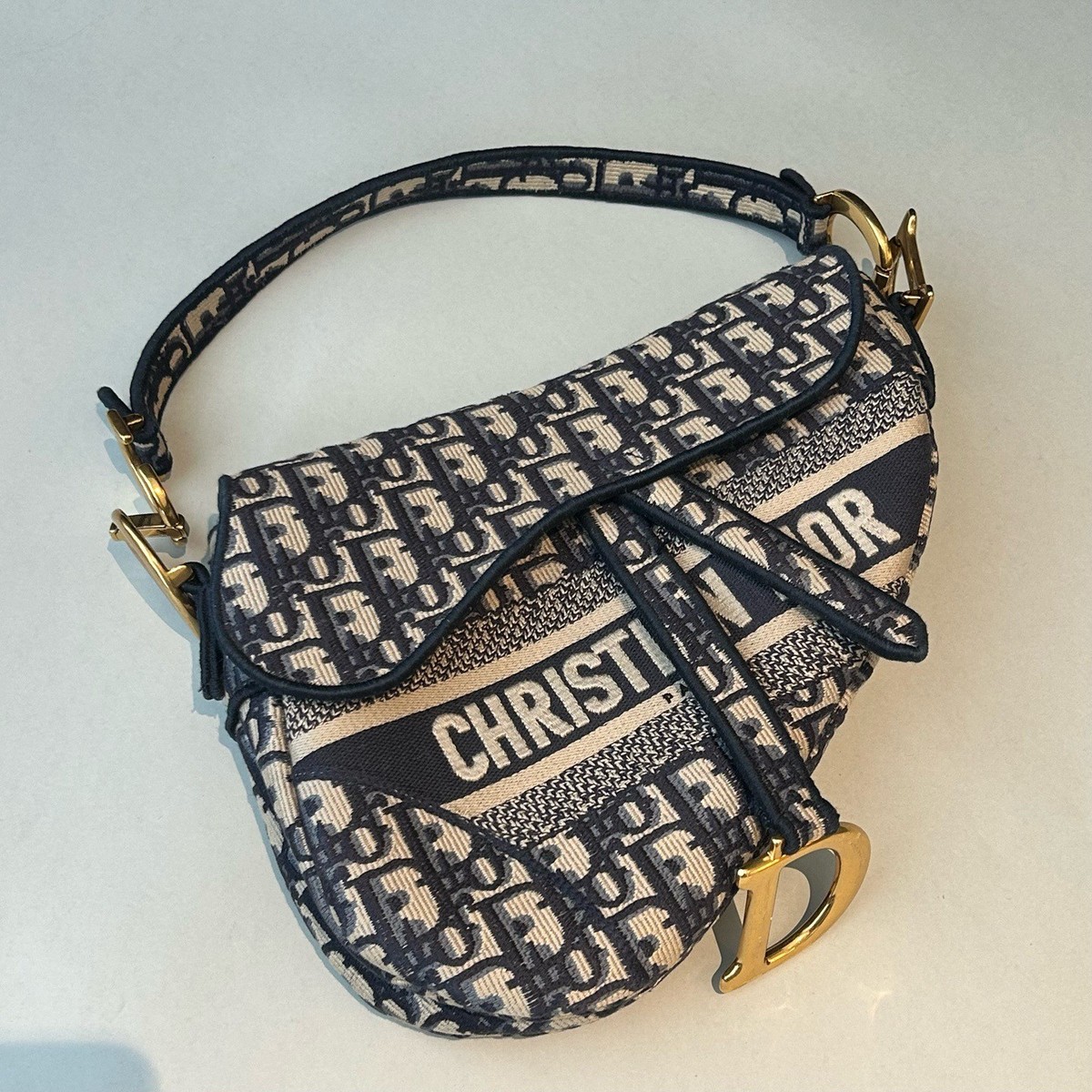 Dior Saddle Bag Medium Dior Oblique Embroidery Canvas [Duties Paid