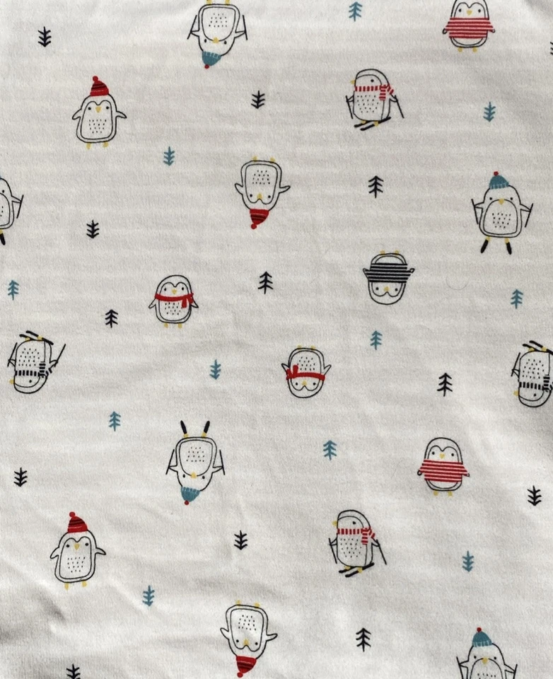 Macy's First Impressions Invierno Pingüino Reversible Bebé Manta Rojo Blanco Rayas Foto 4 de 4