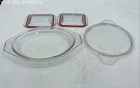 Pyrex 4 Piece Glass Lid Lot 474-C 470-C Round Casserole 7213C Storage Vintage