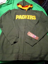 NWT REEBOK GREEN BAY PACKERS YOUTH ZIP FRONT HOODED SWEATSHIRT JACKET LG 14-16