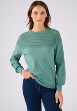 Balloon Sleeve Pointelle Jumper