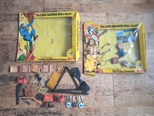 2 MARX LONE RANGER  LARGE SIZE PLAYSETS BOXED 