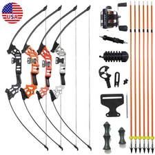 Archery Bowfishing Kit 40lbs Recurve Bow Hunting Fishing Arrow Reel Straight Bow