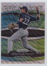 2020 Panini Prizm Brilliance Blue Wave Prizm 37/60 Christian Yelich #B-6 0xi8