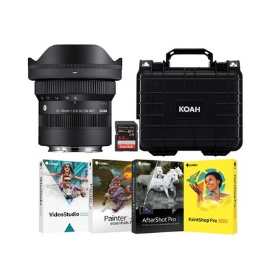 Sigma 10-18mm F2.8 DC DN Contemporary for Sony E Mount Hard Case Travel Bundle