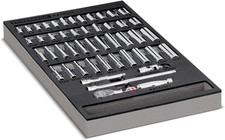 47 Piece Socket Ratchet Accessories Tool Set 14-inch Drive Sae And Metric