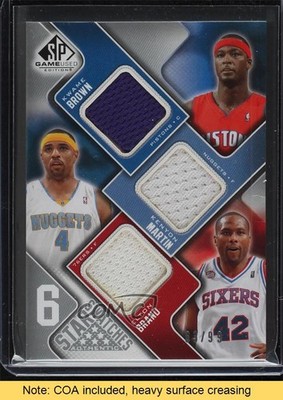 2009 SP Game Used 6 Star Swatches 63/99 Shaquille O'Neal Allen Iverson READ 0uj6