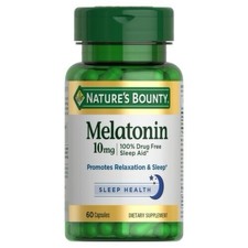 Nature  s Bounty Melatonin 10mg 100 Drug Free Sleep Aid 60 Capsules