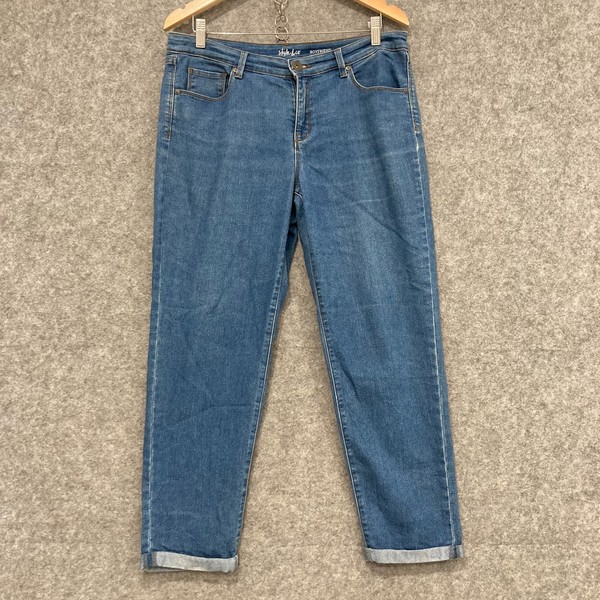 Style & Co Jeans Womens Size 8 Blue Boyfriend Mid Rise Zip Denim 14614
